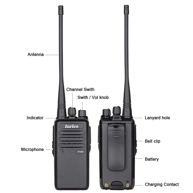 Handheld Walkie Talkie Inrico IP358 Analog and Low Band Dmr Radio
