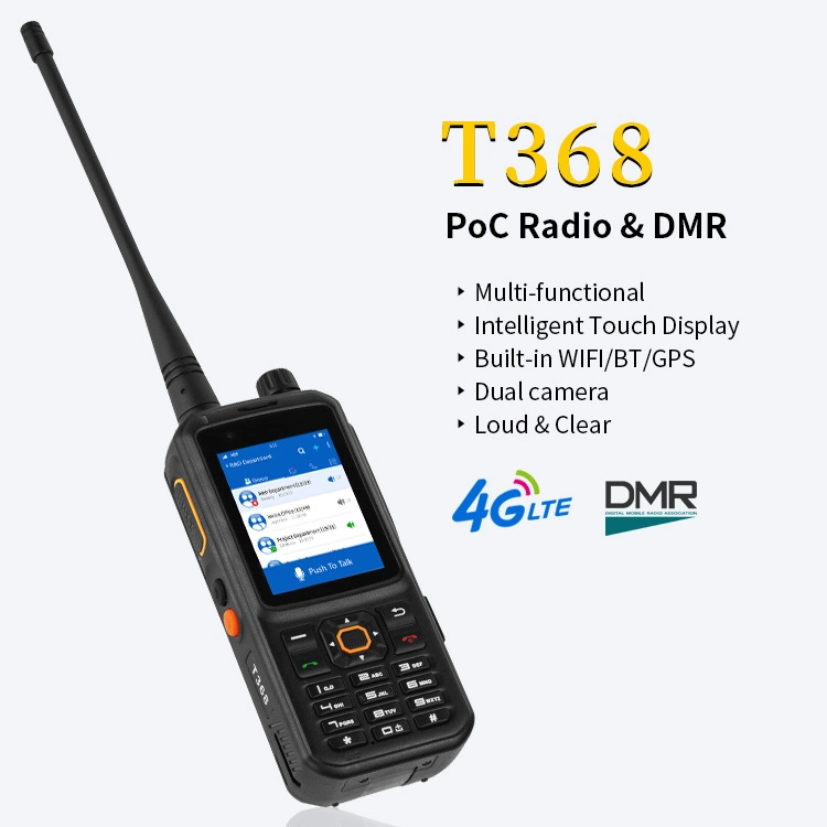 WiFi GPS 4G Dmr Inrico T368 Android System Network Radio with Sos Emergency NFC Button