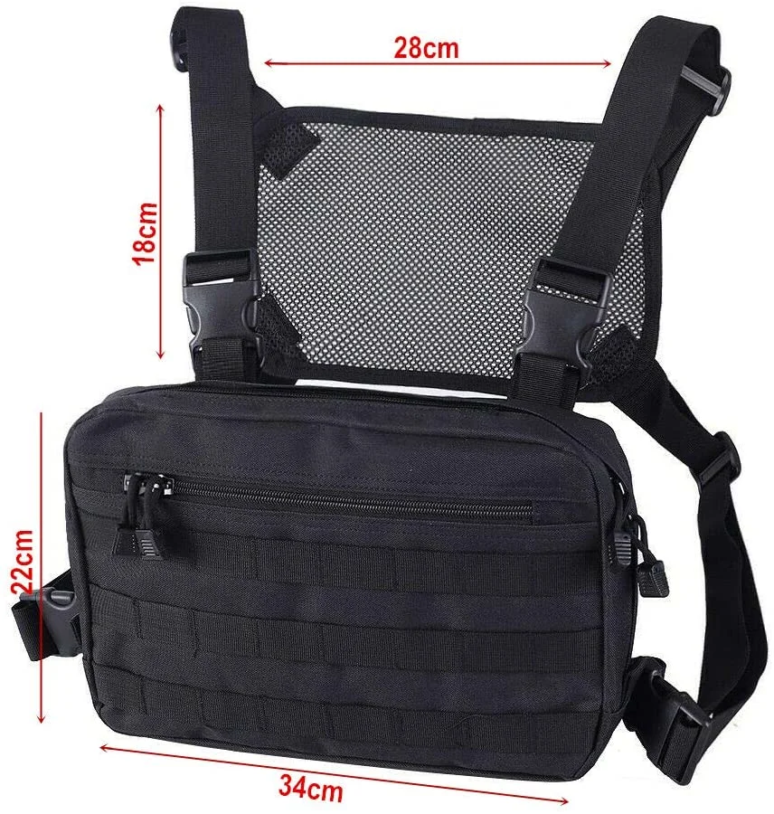 Tactical Chest Rig, Molle Radio Chest Harness Holder Holster Vest for Two Way Radio Walkie Talkies