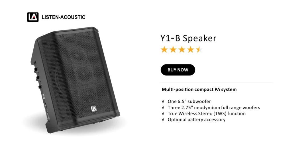 Basic Customization Y1-B Battery Powered Multi-Position Compact PA System Audio Speaker