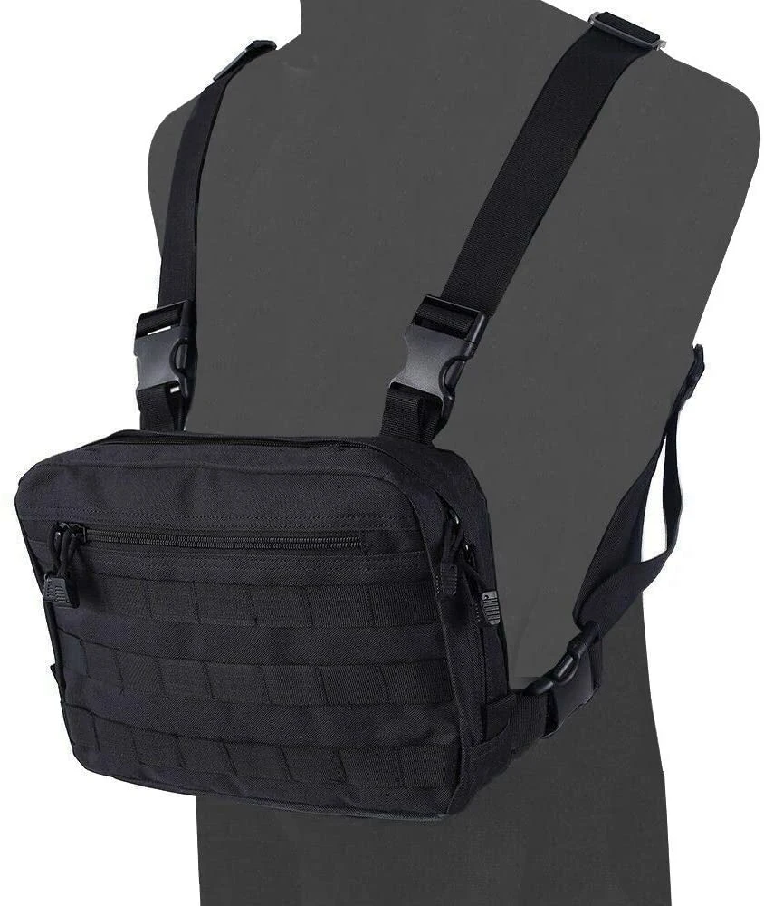 Tactical Chest Rig, Molle Radio Chest Harness Holder Holster Vest for Two Way Radio Walkie Talkies