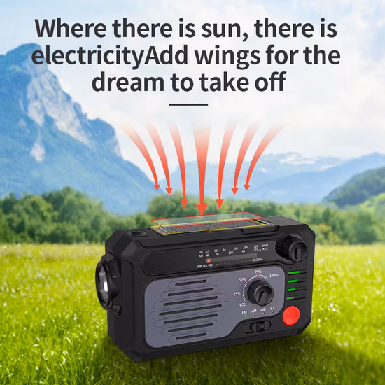 Wholesale Am/FM Radio Outdoor Portable Mobile Power Bank 2000 mAh Solar Radio